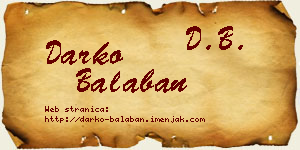 Darko Balaban vizit kartica